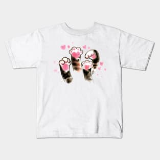 Cat paw helping hand Kids T-Shirt